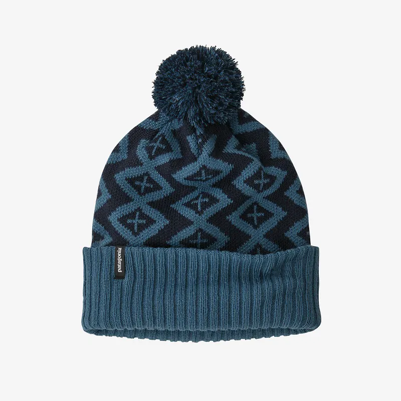 Patagonia Powder Town Beanie Perennial Pinecone: Wavy Blue 